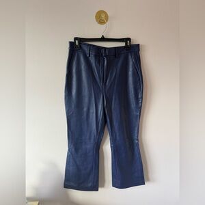Avec Les Filles Men's Navy Leather Pants